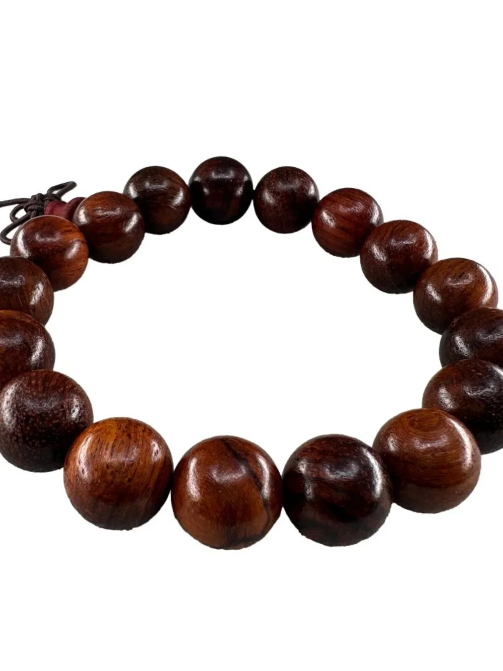 Natural Rosewood 12mmx17 Beads Bracelet Sissoo Wood Prayer Mala 16.3g